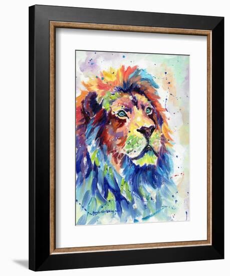 Multicolour Lion-Sarah Stribbling-Framed Art Print