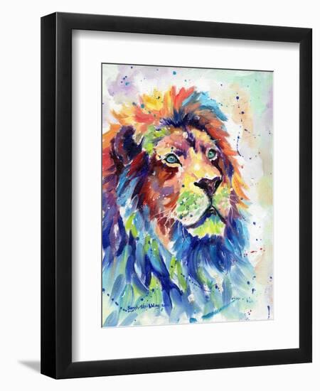 Multicolour Lion-Sarah Stribbling-Framed Art Print