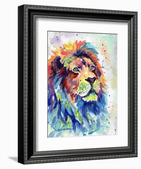 Multicolour Lion-Sarah Stribbling-Framed Art Print