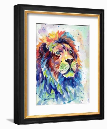 Multicolour Lion-Sarah Stribbling-Framed Art Print