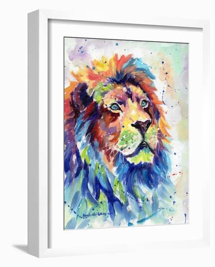 Multicolour Lion-Sarah Stribbling-Framed Premium Giclee Print