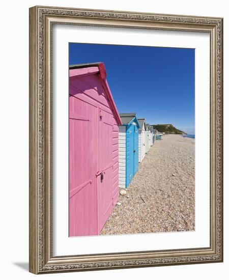 Multicoloured Beach Huts at Seaton, Devon Heritage Coast, UNESCO World Heritage Site, England-Neale Clarke-Framed Photographic Print