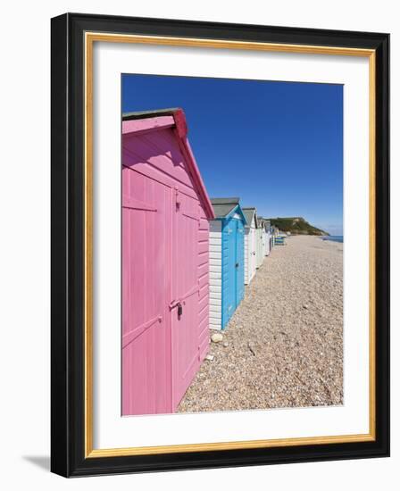 Multicoloured Beach Huts at Seaton, Devon Heritage Coast, UNESCO World Heritage Site, England-Neale Clarke-Framed Photographic Print