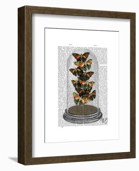 Multicoloured Butterflies in Bell Jar-Fab Funky-Framed Art Print