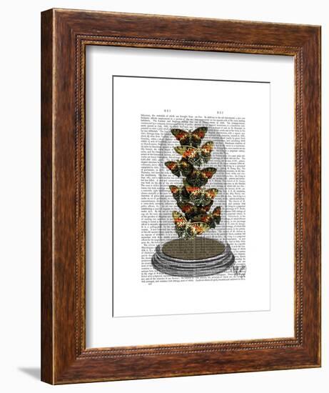 Multicoloured Butterflies in Bell Jar-Fab Funky-Framed Art Print