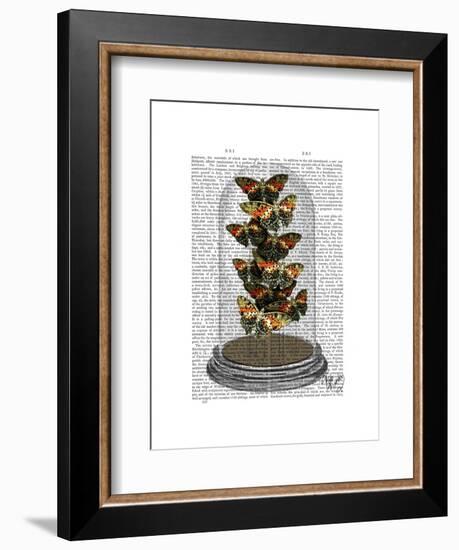 Multicoloured Butterflies in Bell Jar-Fab Funky-Framed Art Print