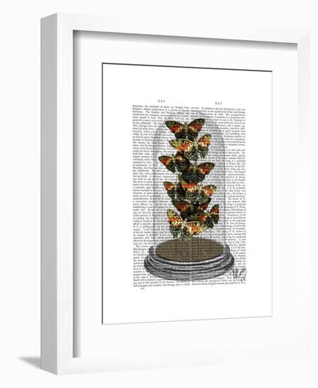 Multicoloured Butterflies in Bell Jar-Fab Funky-Framed Art Print