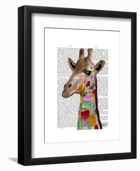 Multicoloured Giraffe-Fab Funky-Framed Art Print
