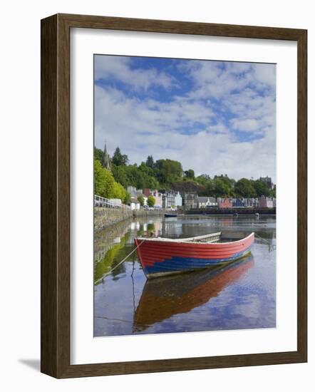 Multicoloured Houses and Small Boats in the Harbour at Tobermory, Balamory, Mull, Scotland, UK-Neale Clarke-Framed Photographic Print