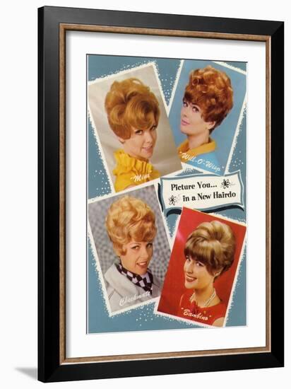 Multiple 60s Hairstyles-null-Framed Art Print