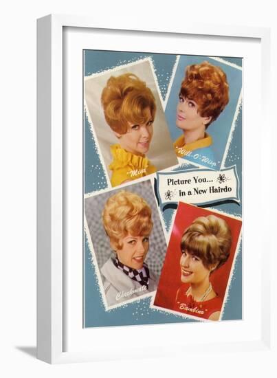 Multiple 60s Hairstyles-null-Framed Art Print