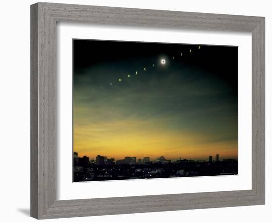 Multiple Exposure Image of All Stages of Eclipse of the Sun over Winnipeg-Henry Groskinsky-Framed Photographic Print