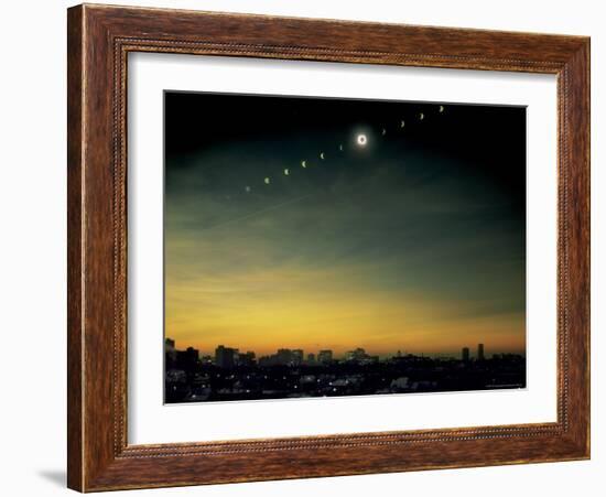 Multiple Exposure Image of All Stages of Eclipse of the Sun over Winnipeg-Henry Groskinsky-Framed Photographic Print