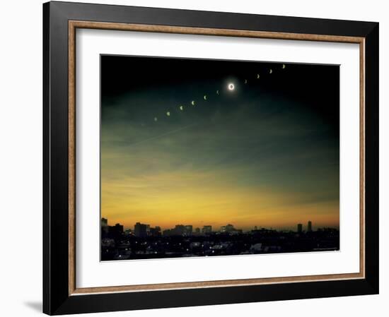 Multiple Exposure Image of All Stages of Eclipse of the Sun over Winnipeg-Henry Groskinsky-Framed Photographic Print