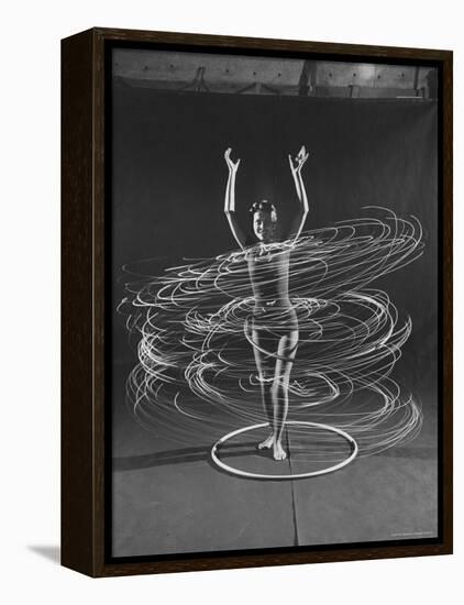 Multiple Exposure of a Woman Playing with a Hula Hoop-J^ R^ Eyerman-Framed Premier Image Canvas