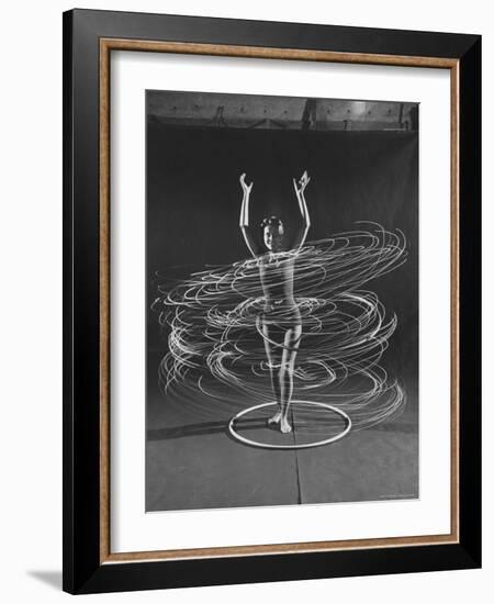 Multiple Exposure of a Woman Playing with a Hula Hoop-J^ R^ Eyerman-Framed Photographic Print