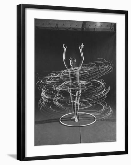 Multiple Exposure of a Woman Playing with a Hula Hoop-J^ R^ Eyerman-Framed Photographic Print