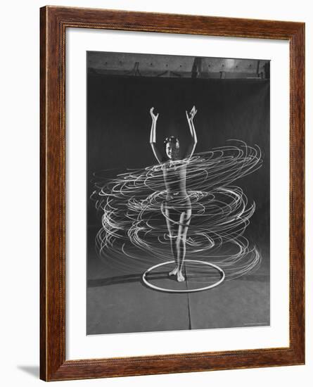 Multiple Exposure of a Woman Playing with a Hula Hoop-J^ R^ Eyerman-Framed Photographic Print