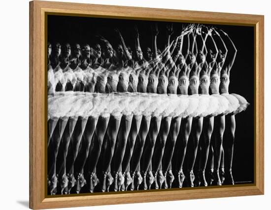 Multiple Exposure of American Ballet Theater Ballerina Alicia Alonso Executing a Pas de Bourree-Gjon Mili-Framed Premier Image Canvas