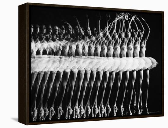 Multiple Exposure of American Ballet Theater Ballerina Alicia Alonso Executing a Pas de Bourree-Gjon Mili-Framed Premier Image Canvas