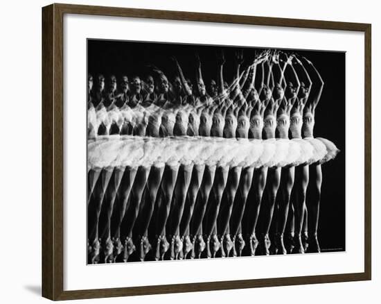 Multiple Exposure of American Ballet Theater Ballerina Alicia Alonso Executing a Pas de Bourree-Gjon Mili-Framed Premium Photographic Print