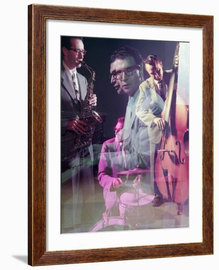 Multiple Exposure of the Dave Brubeck Quartet-Eliot Elisofon-Framed Premium Photographic Print