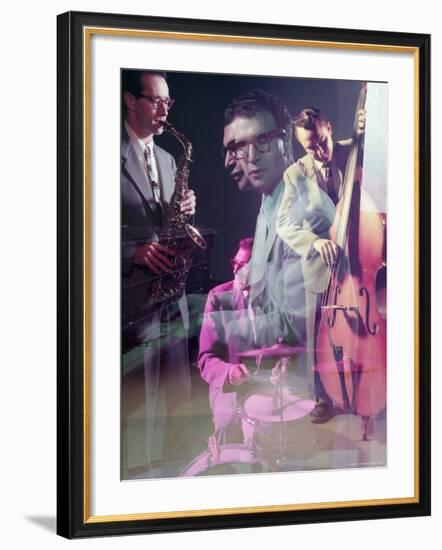 Multiple Exposure of the Dave Brubeck Quartet-Eliot Elisofon-Framed Premium Photographic Print