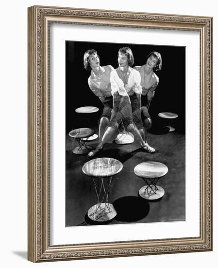 Multiple Exposure Showing Woman Oscillating on a Teeter Seat Designed by Isamu Noguchi-Eliot Elisofon-Framed Photographic Print