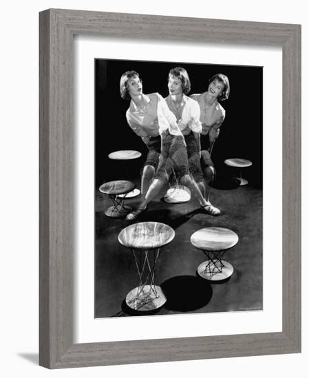 Multiple Exposure Showing Woman Oscillating on a Teeter Seat Designed by Isamu Noguchi-Eliot Elisofon-Framed Photographic Print