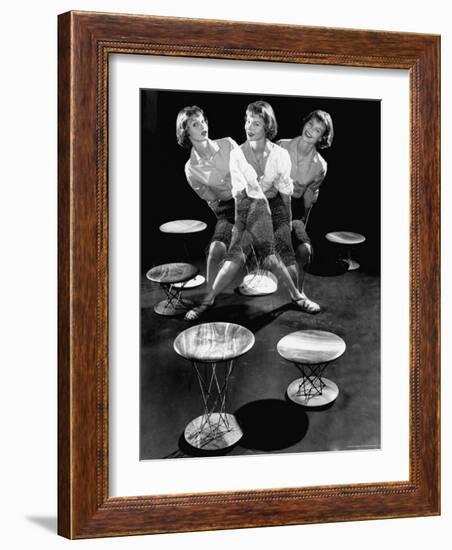 Multiple Exposure Showing Woman Oscillating on a Teeter Seat Designed by Isamu Noguchi-Eliot Elisofon-Framed Photographic Print