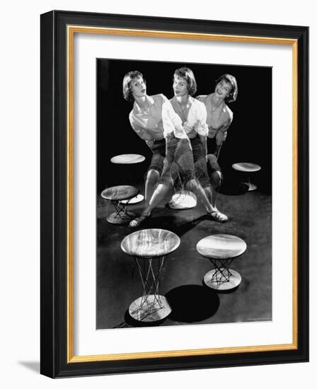 Multiple Exposure Showing Woman Oscillating on a Teeter Seat Designed by Isamu Noguchi-Eliot Elisofon-Framed Photographic Print