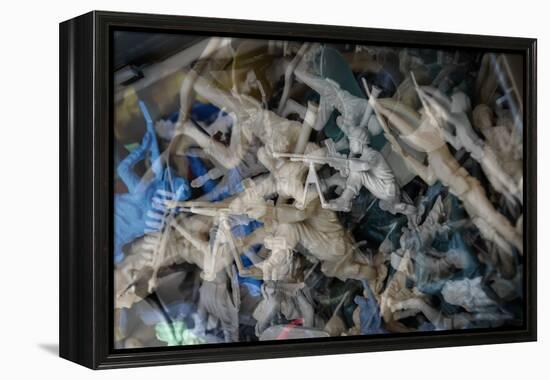 Multiple exposures of toy army men-null-Framed Stretched Canvas