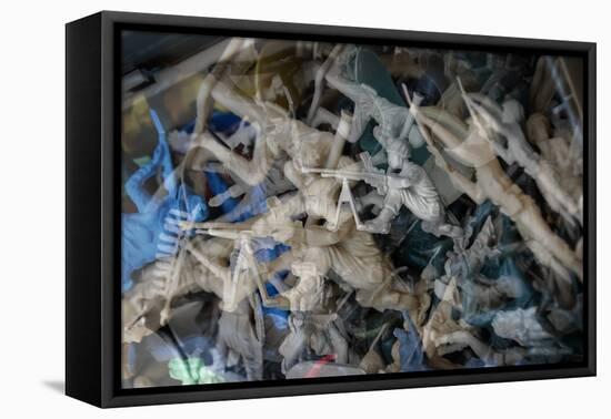 Multiple exposures of toy army men-null-Framed Stretched Canvas