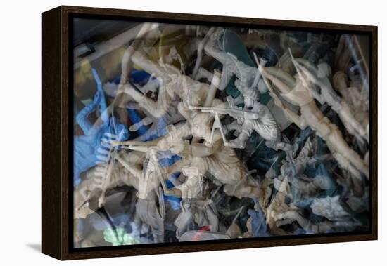 Multiple exposures of toy army men-null-Framed Stretched Canvas