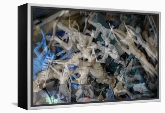 Multiple exposures of toy army men-null-Framed Stretched Canvas