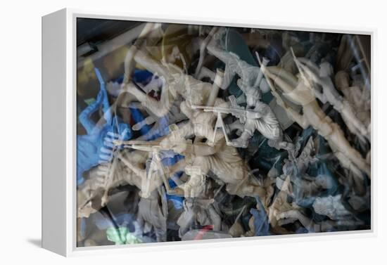 Multiple exposures of toy army men-null-Framed Stretched Canvas