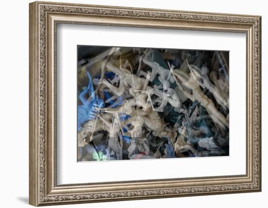 Multiple exposures of toy army men-null-Framed Photo