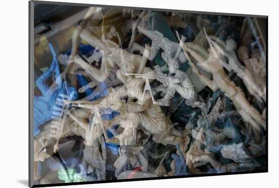 Multiple exposures of toy army men-null-Mounted Photo