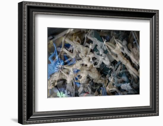Multiple exposures of toy army men-null-Framed Photo