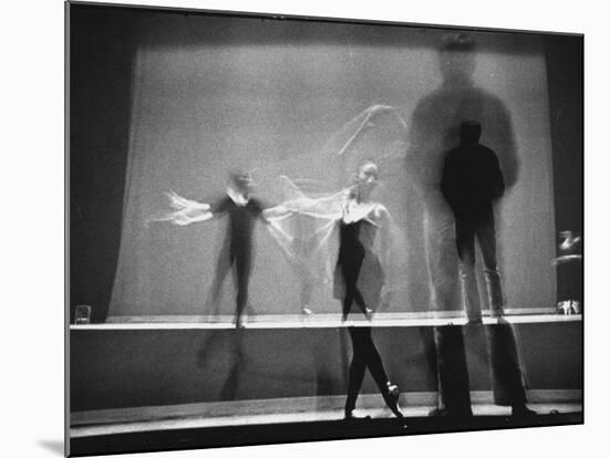 Multiple Image of Ballet Master George Balanchine Watching NYC Ballet Dancers Rehearse-Gjon Mili-Mounted Premium Photographic Print