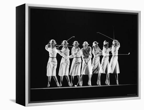 Multiple Image of Woman's Golf Swing-Gjon Mili-Framed Premier Image Canvas