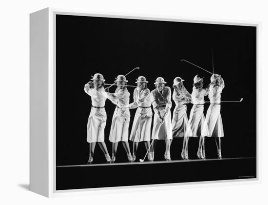 Multiple Image of Woman's Golf Swing-Gjon Mili-Framed Premier Image Canvas