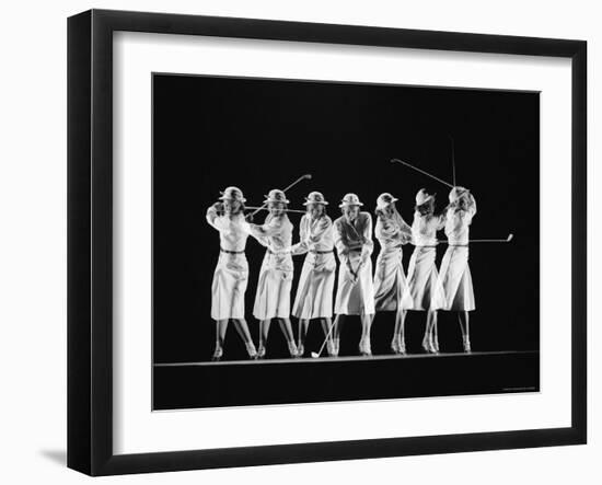 Multiple Image of Woman's Golf Swing-Gjon Mili-Framed Photographic Print