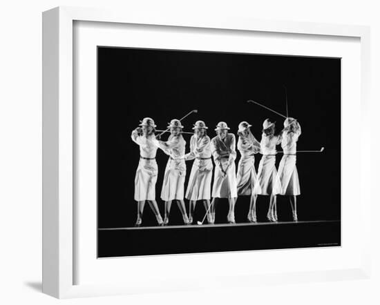 Multiple Image of Woman's Golf Swing-Gjon Mili-Framed Photographic Print