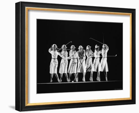 Multiple Image of Woman's Golf Swing-Gjon Mili-Framed Photographic Print