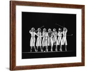 Multiple Image of Woman's Golf Swing-Gjon Mili-Framed Photographic Print