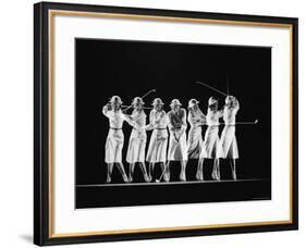 Multiple Image of Woman's Golf Swing-Gjon Mili-Framed Photographic Print