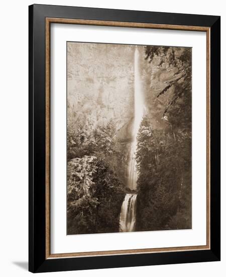 Multnomah Falls, Columbia River, Oregon, 2500 feet., 1867-Carleton Watkins-Framed Art Print