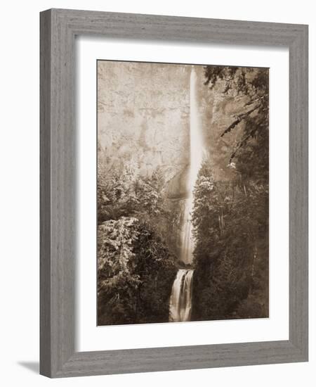 Multnomah Falls, Columbia River, Oregon, 2500 feet., 1867-Carleton Watkins-Framed Art Print