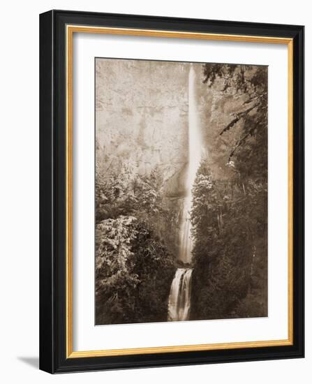 Multnomah Falls, Columbia River, Oregon, 2500 feet., 1867-Carleton Watkins-Framed Art Print